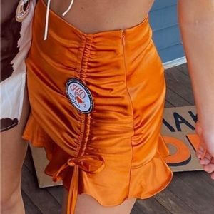 Orange Forever 21 Ruched skirt